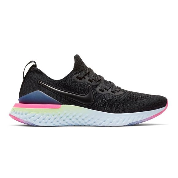 Nike Shoes - Nike Epic React Flyknit 2 Black/Sapphire/Lime 4Y